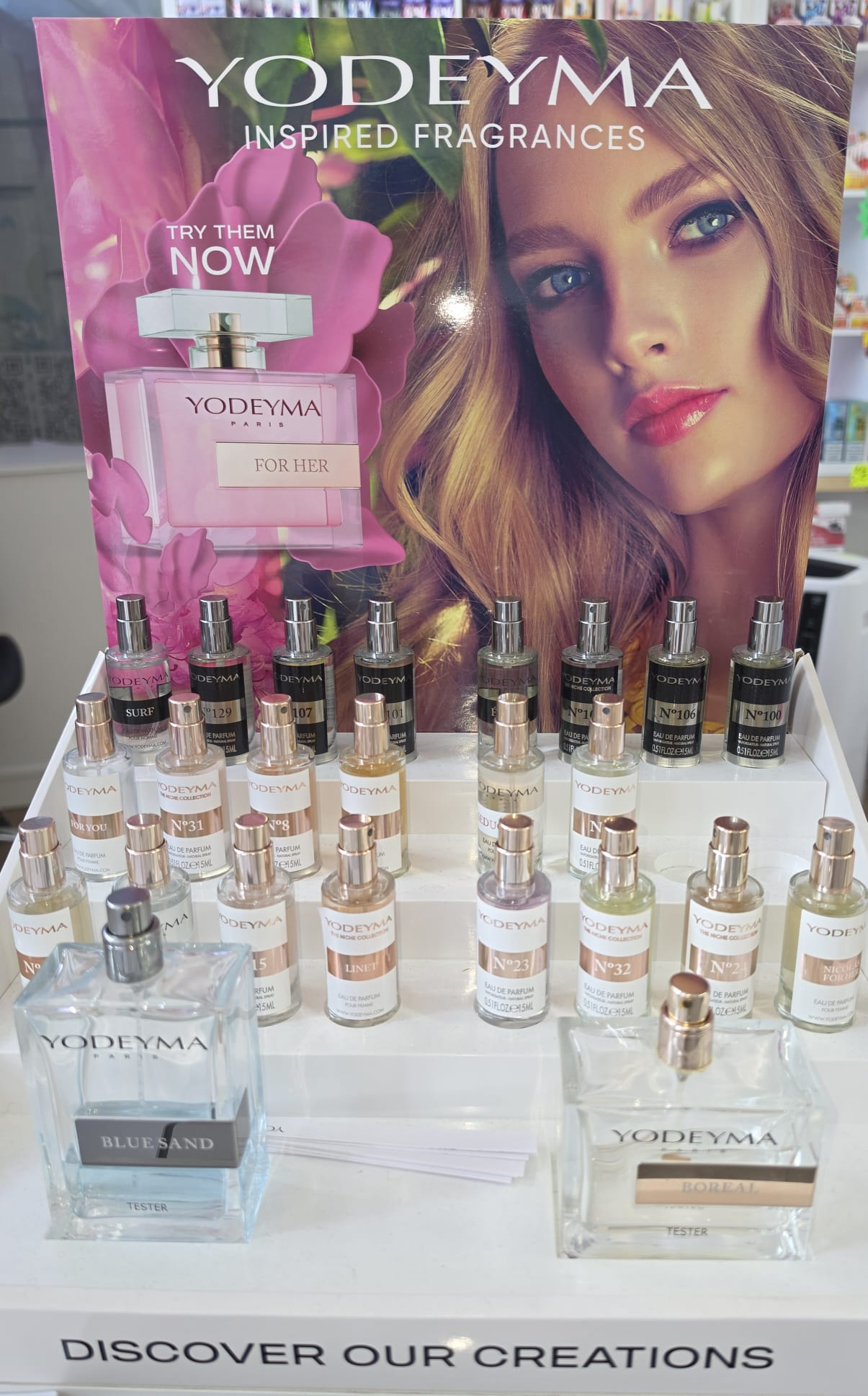 Yodeyma inspired luxury fragrances display