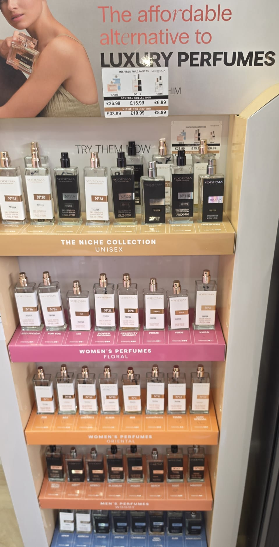 Luxury perfume display — affordable alternatives