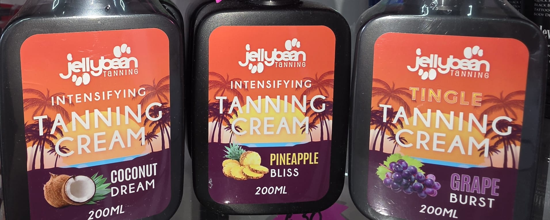 Jellybean intensifying tanning creams